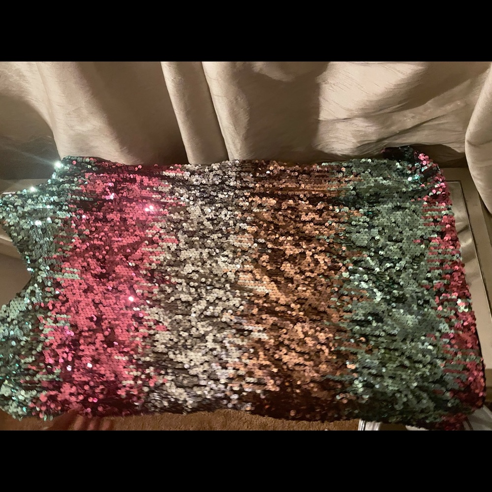 Express size large sequence mini dress